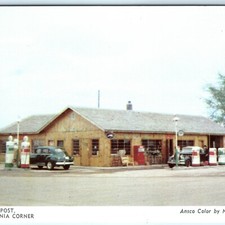 c1940s Ionia, MI Trading Post Store Advertising Ansco Color Litho Photo Card A18