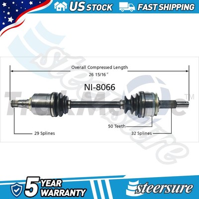 Front Left CV Axle Shaft TrakMotive for 1993 1994 1995 1996-2002 Nissan Quest