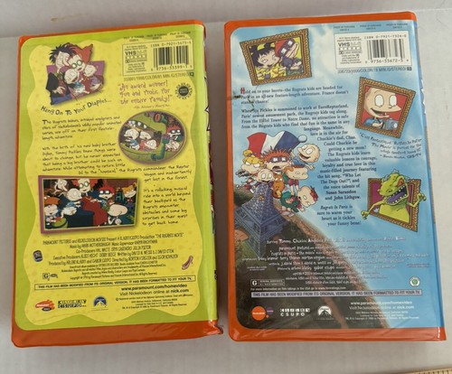 The Rugrats Movie (VHS, 1998) + Rugrats In Paris (VHS, 2000) Orange Tape Bundle - Picture 2 of 3
