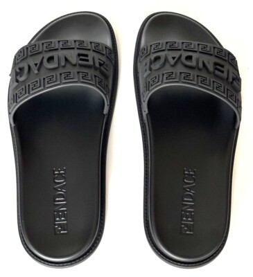 VERSACE x FENDI FENDACE Men Auth Ltd Ed. Slip-On Pool Slide Blk EU