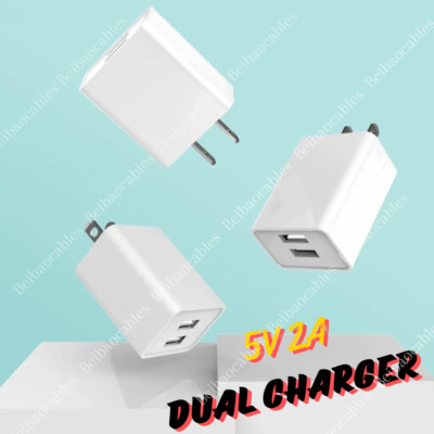 Dual Port USB Power Adapter Cube Fast Wall Charger Block For iPhone iPad Android