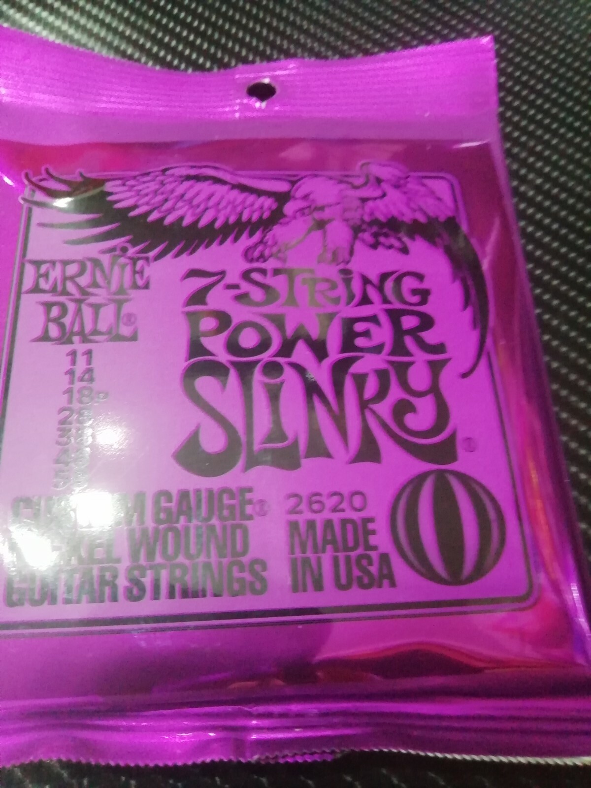ERNIE BALL  7 STRING POWER SLINKY GUITAR STRINGS 11-58 GAUGE