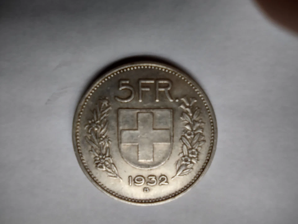 1932 B Switzerland 5 Franc Silver Coin - Image 4 of 4