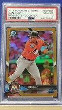Isan Diaz - 2018 Bowman Chrome Gold Refractor   PSA 10  #41/50