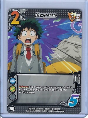 mha pokemon cards MY HERO ACADEMIA UNIVERSUS TCG MHA 03 # 75 DEKU IZUKU MIDORIYA BEWILDERED