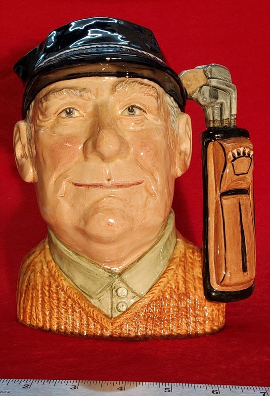 Royal Doulton Character Toby Jug Golfer D6623 COPR 1970, LARGE. EXC