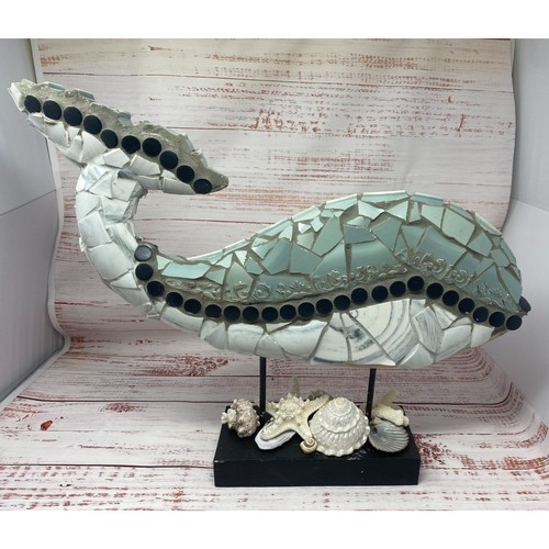 The French Art of Mosaic ~ Embellished Whale Statue ~ Coastal Decor ~ - Picture 2 of 16