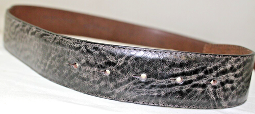 Vintage Deadstock Emporio Armani Black Leather Belt US Sz 46 Made in Italy NWT - Picture 6 of 11