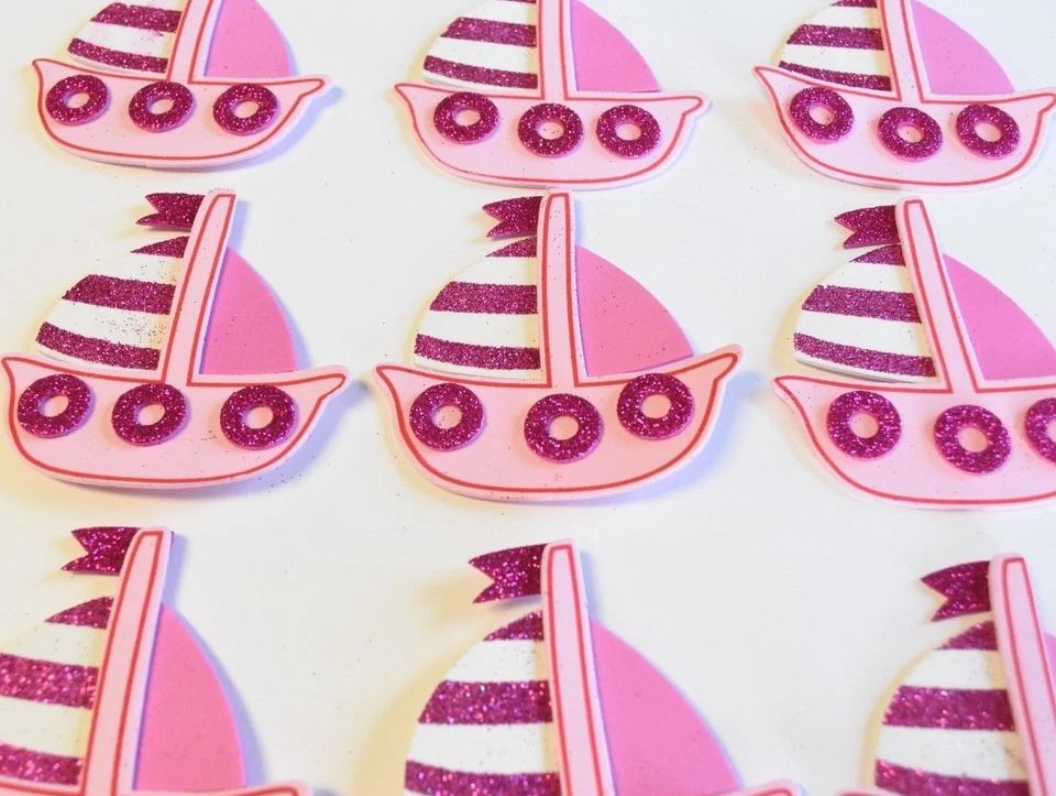 10 FAVORES BABY SHOWER ROSA ESPUMA RECUERDOS NÁUTICO CUMPLEAÑOS NIÑA FIESTA VELERO Foto 2 de 4