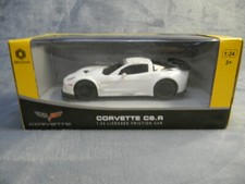 1/24 SCALE CORVETTE C6R FRICTION POWERED WHITE MODEL CAR FOR SLOT CAR CONVERSION