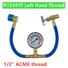 Self-Sealing R1234yf A/C Can Tap Gauge Hose Recharge AC Conditioning 1/2" ACME L