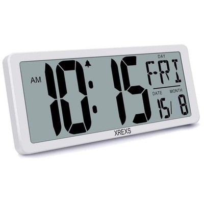 Große digitale Wanduhr mit Kalender, Temperatur, Alarm, Timer, Lauter Wecker