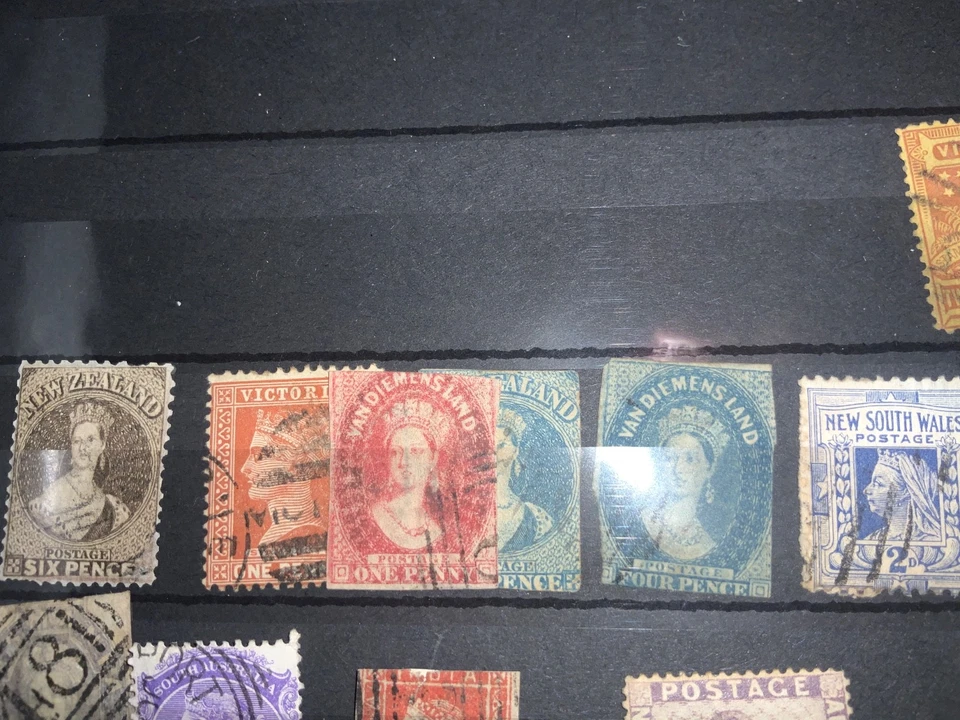 collection of stamps early australia India stamps includes van diemans land - Image 3 of 4