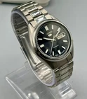 Vintage Seiko 5 Automatic Black Dial Day/Date Japan Men's Wrist Watch
