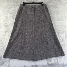 Sag Harbor Midi Skirt Women  s 10 Gray A-Line Zip Closure