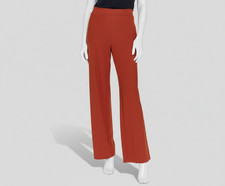 Halston Womens Orange Pull-On Mid Rise Stretch Straight-Leg Pants Size XL