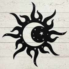 Sun and Moon Metal Wall Art Sign Home Decor Great Gift for Astrology Lovers