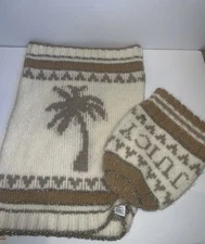 TAN/IVORY Juicy Couture Angel Infinity Scarf Snood And Hat Set Mohair Blend Y2K