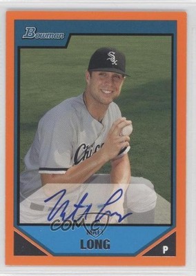 2007 Bowman Prospects Orange 69/250 Matt Long #BP114 Auto 0a7