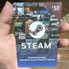 Steam 50 Wallet Game Card for PC Platform Compatible Model Steam Wallet Prepaid