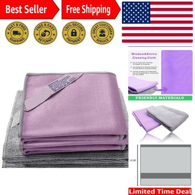 Ultimate Cleaning Cloths: 4 Pack Microfiber - 2 Purple, 2 Grey, Machine Washable
