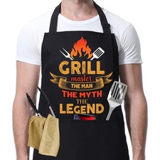 Funny Grilling Apron for Men BBQ Grill Master Apron for Father's Day Dad