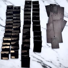 Lot of 66 Black Velvet  Matte Plastic Earring Display Card Holders