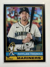2025 Topps Heritage High Number #543 Rhylan Thomas /76 RC Chrome Refractor Black