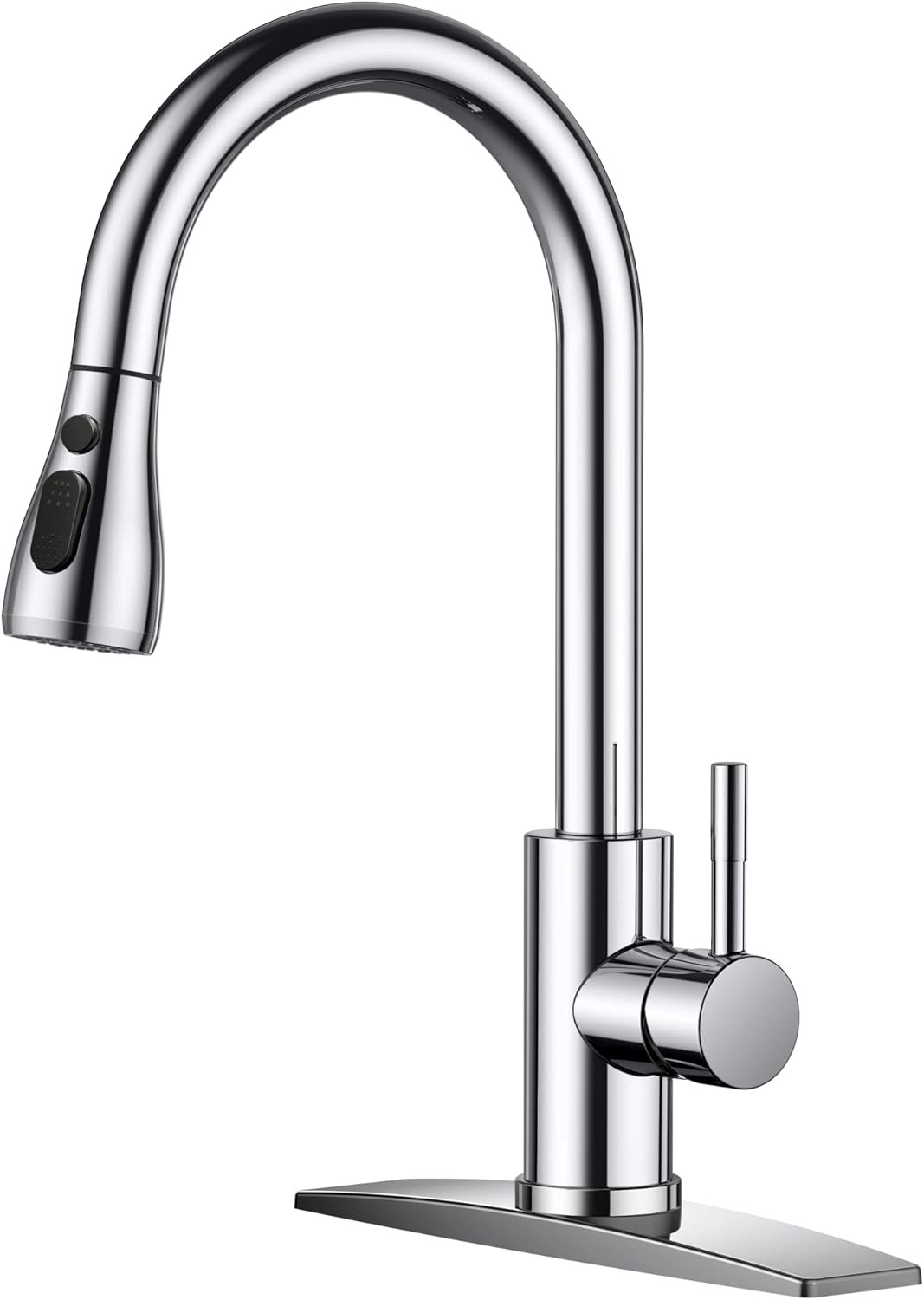 With Pull Down Sprayer, Chrome, High Arc Single Handle