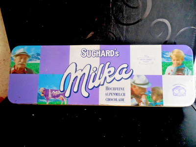 SELTEN !!   MILKA Schokolade Blechdose Dose Suchard's Vintage 31 x 10 x 2,5cm