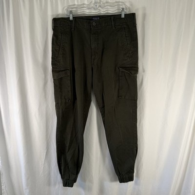 Levis Cargo Pants Men's 36x32 Gren Snap Pockets Flat Front Cotton Blend
