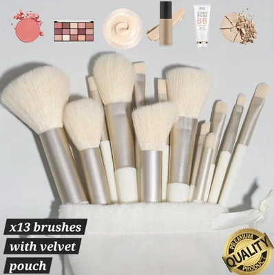 13 PCS Make up Brush Set Buffer Powder Contour Eyeshadow With Pouch Brushes UK