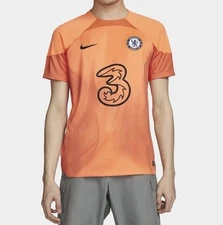 Nike Chelsea FC Goalkeeper Stadium Soccer Jersey Orange DJ7674-859 Mens Size M 
