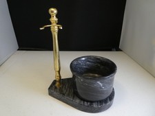 Marble Shaving Bowl, Razor/Brush Stands Set