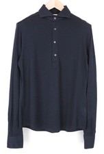 SUITSUPPLY Men Formal Shirt 37/14 1/2 Navy Cotton Polo Slim Cutaway Extra Fit I