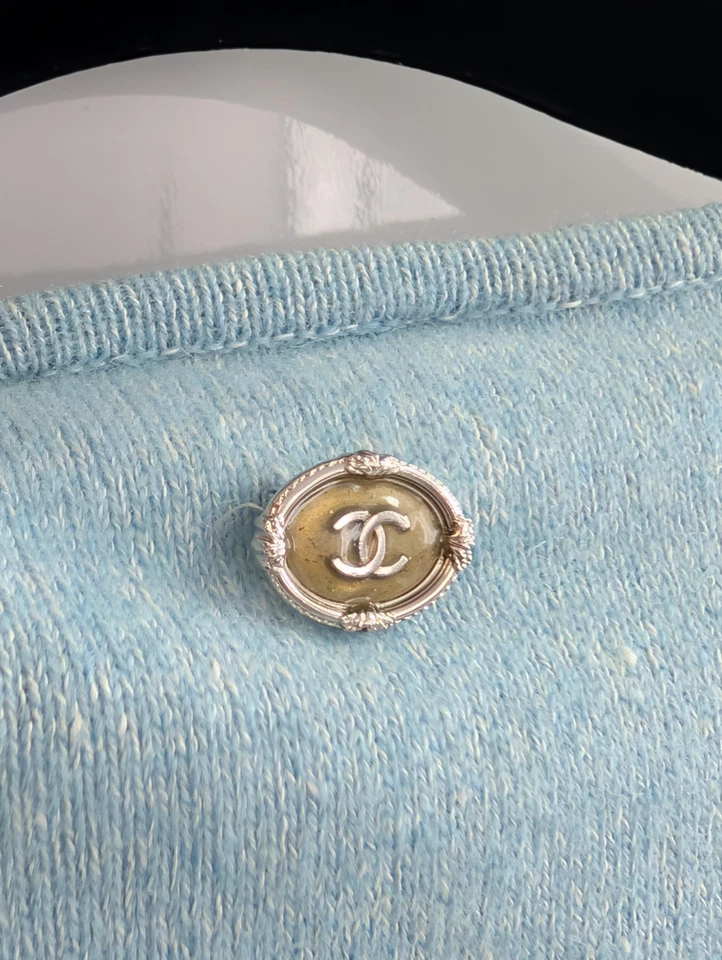 CHANEL Cachemira Lino Sin Mangas Suéter Blusa Top Chaleco sin Mangas Chaleco Plisado 36 Foto 4 de 4