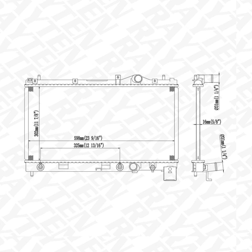 1548 Radiator For 1995-1999 Dodge Plymouth Neon 1995-1999 Chrysler Neon 2.0L - Image 4 of 4