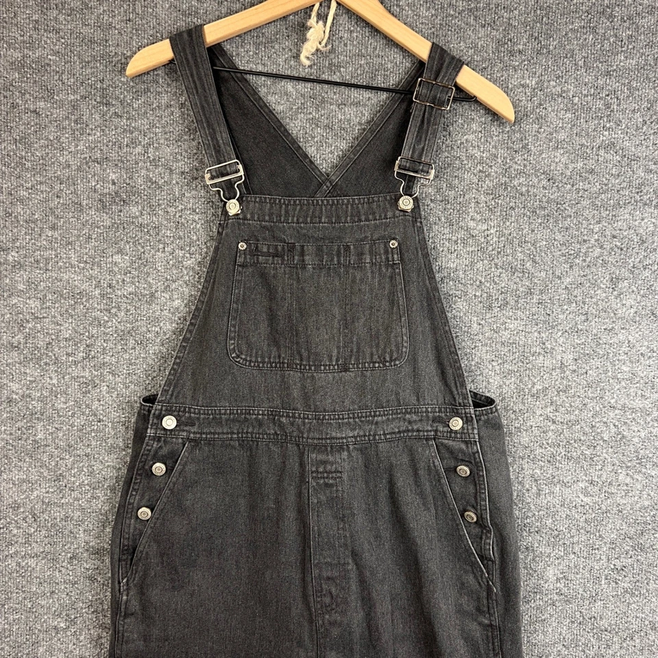 GAP Black Denim Overalls Womens Medium Adjustable Straps Pockets Casual - Image 3 of 4