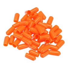 100pcs Rubber End Caps 7mm 1/4" ID Vinyl PVC Round Tube Bolt Cap Cover Orange