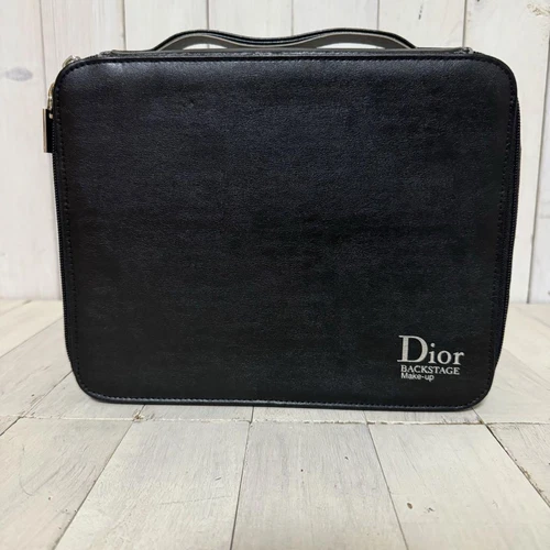 Coffret maquillage Christian Dior Vanity cuir noir 20,5x25,5cm état d'usage B