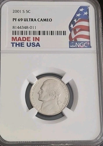 2001 S Jefferson Nickel NGC PF69 Ultra Cameo - Made In USA Holder