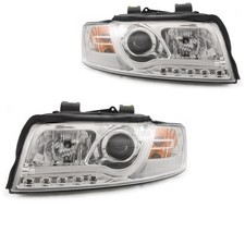 Scheinwerfersatz für Audi A4 B6 Typ 8E Bj. 00-04 klarglas/chrom Tube Lights LED