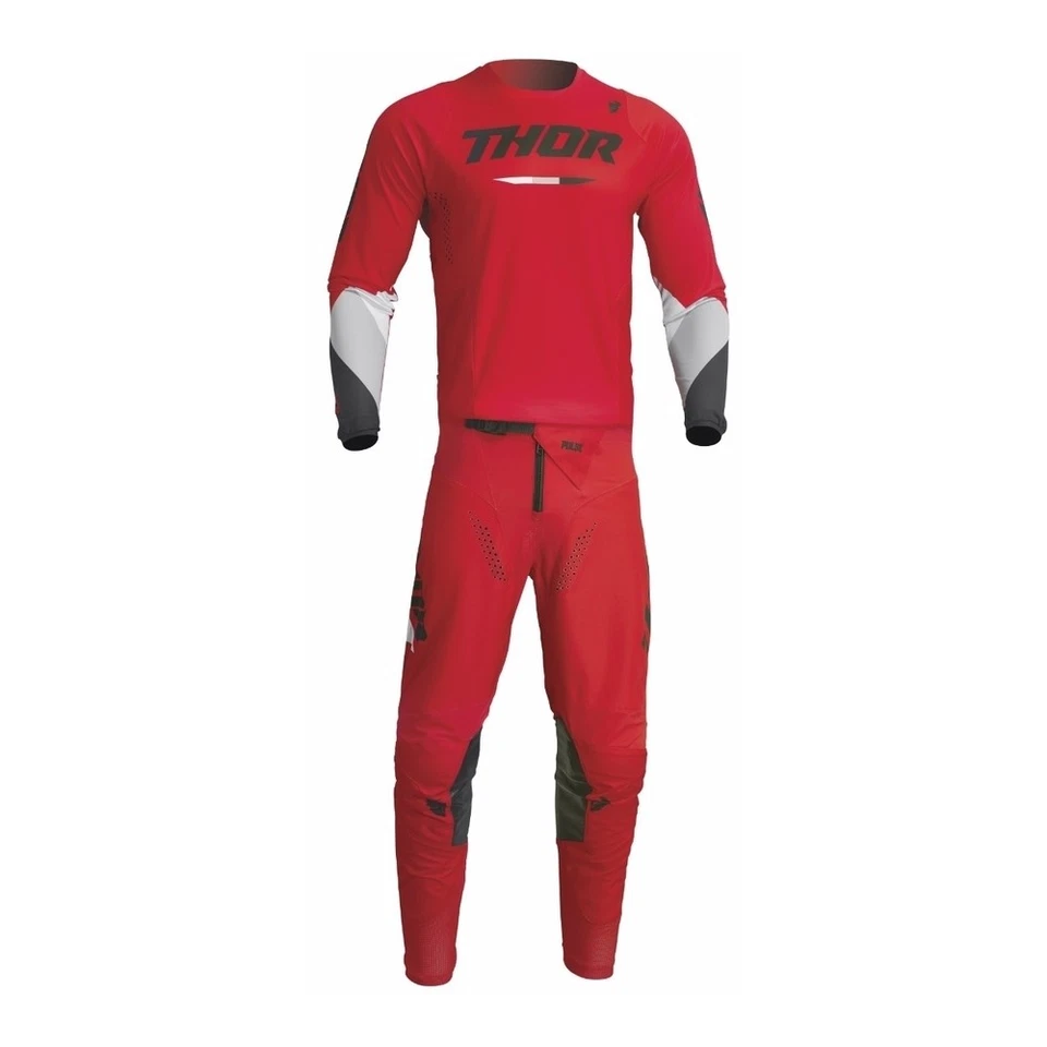 Motocross Set Thor Pulse Tactic Kit MX Hose mit Shirt, Crosshose Jersey rot - Bild 2 von 4