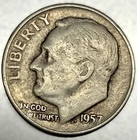 1957-D Roosevelt Dime - Circulated Condition - 90% Silver - US Coin - 2982