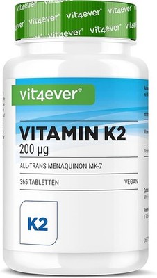 Vitamin K2 MK7- 365 Tabletten -All-trans Gehalt >99,7% MK-7 - Vegan