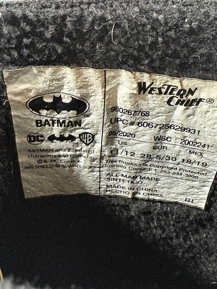 Botas de lluvia Western Chief Batman para niños talla 11/12 impermeables asas de murciélago Foto 4 de 4
