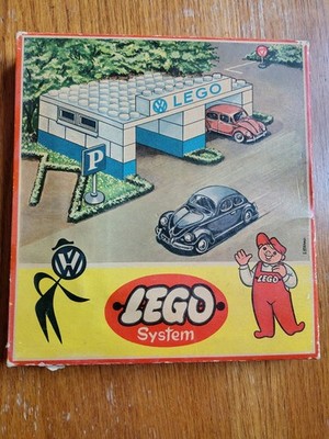 Vintage Lego System 306 VW Garage mit 2 VW Käfer 1958