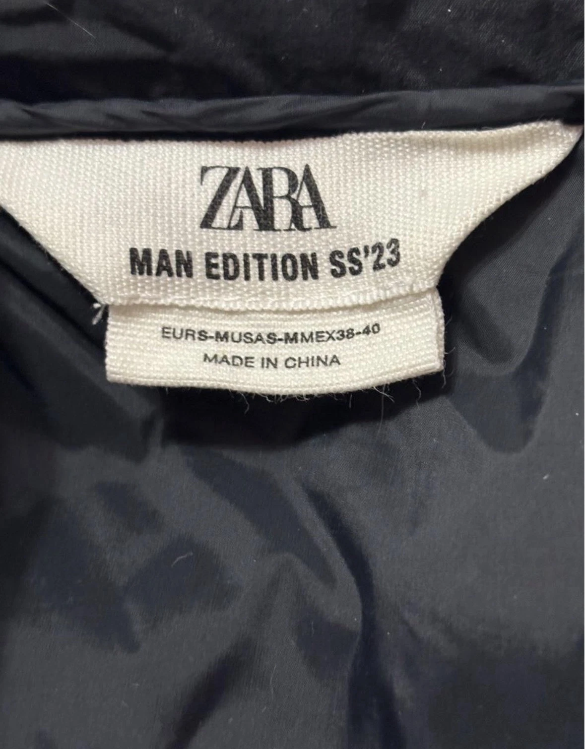 ZARA Man Edition SS'23 Men’s Black Puffer Vest Full Zip Padded Stand-Up M - product detail image 2