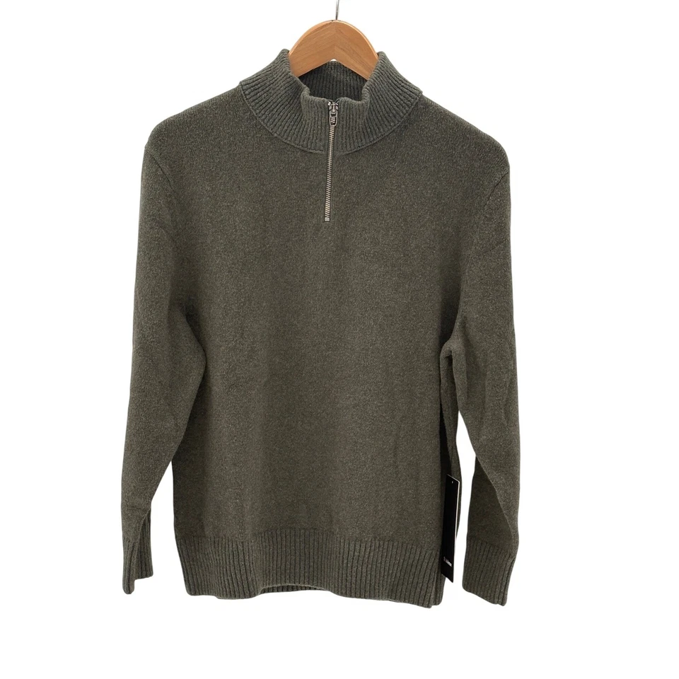 Lululemon Sweater 1/2 Zip Relaxed Fit Pullover Men XS Army Green Wool Cotton New - Image 2 of 4