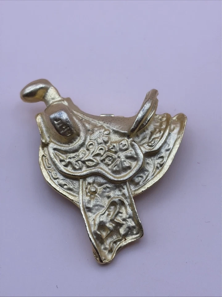 De colección Nancy Katz Oro Sillín Zapatos Clips Ecuestre Western Vaquero Par Foto 3 de 4